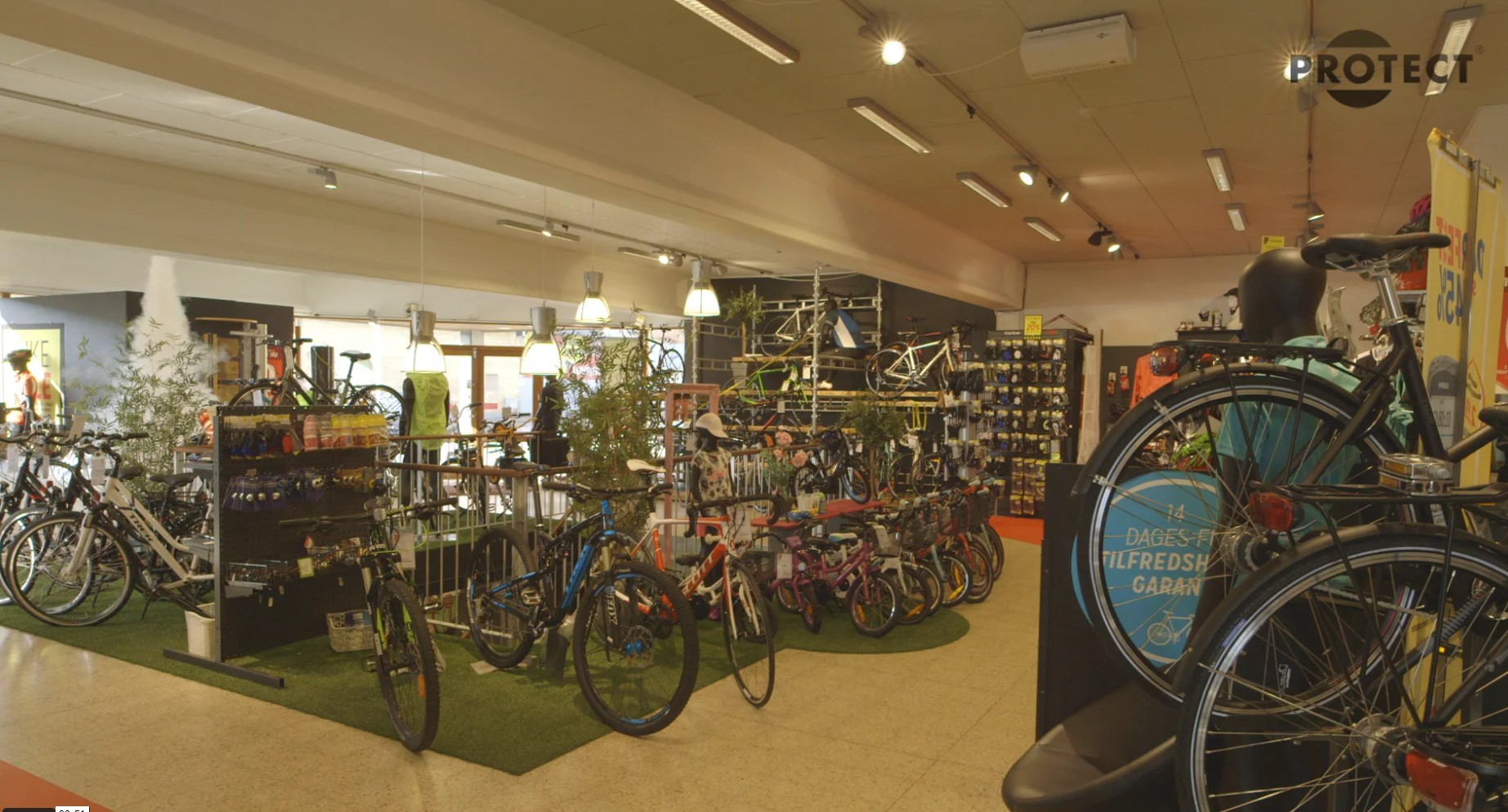 Tågesikring af cykel butik fra VIP Security & Services A/S